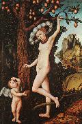 Lucas  Cranach Cupid Complaining to Venus Sweden oil painting artist